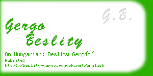 gergo beslity business card